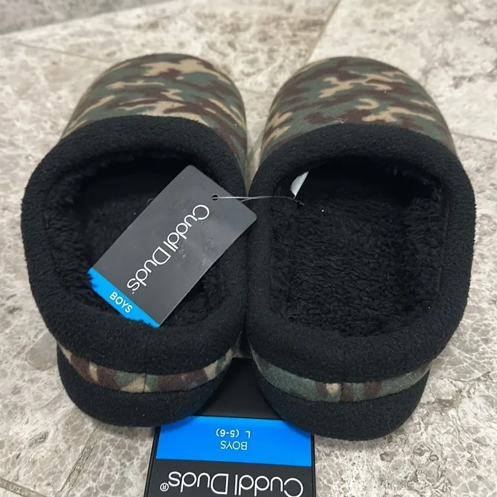 Cuddl Duds Camo Fleece Clog Slipper NEW L (5-6)